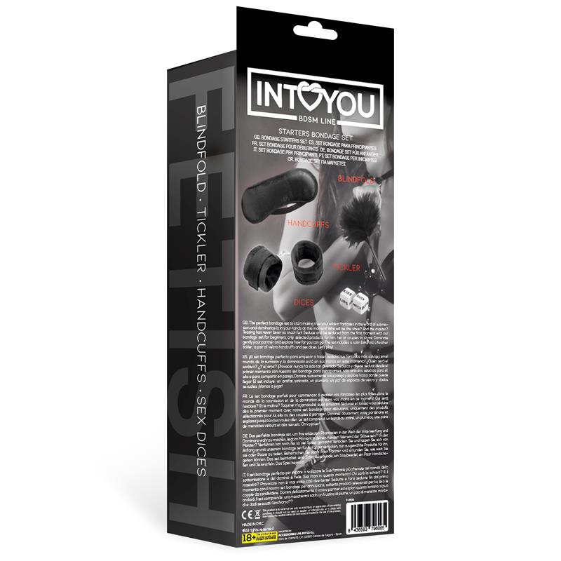 INTOYOU BDSM LINE - STARTERS BONDAGE SET 4 PIECES BLACK