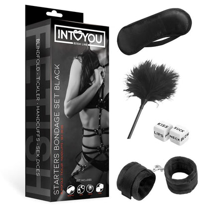 INTOYOU BDSM LINE - STARTERS BONDAGE SET 4 PIECES BLACK