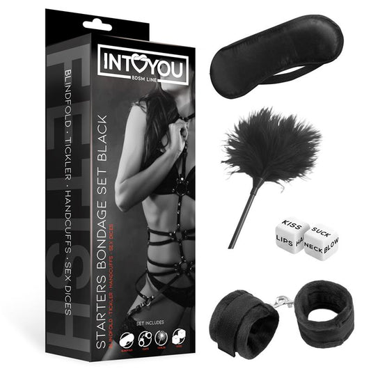 INTOYOU BDSM LINE - STARTERS BONDAGE SET 4 PIECES BLACK