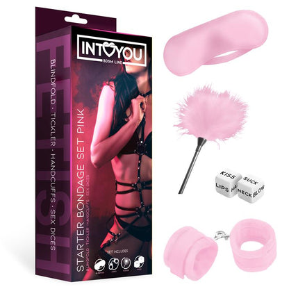 INTOYOU BDSM LINE - STARTERS BONDAGE SET 4 PIECES PINK