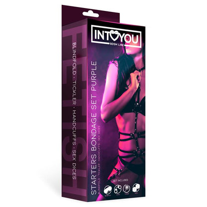 INTOYOU BDSM LINE - STARTERS BONDAGE SET 4 PIECES PURPLE