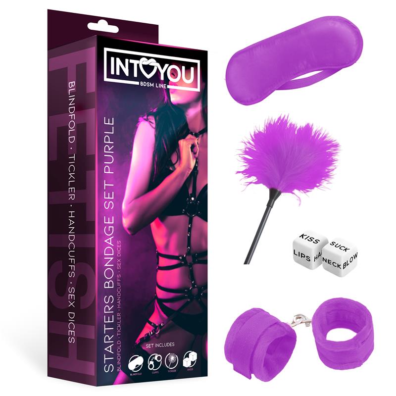 INTOYOU BDSM LINE - STARTERS BONDAGE SET 4 PIECES PURPLE