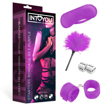 INTOYOU BDSM LINE - STARTERS BONDAGE SET 4 PIECES PURPLE