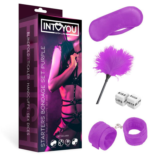 INTOYOU BDSM LINE - STARTERS BONDAGE SET 4 PIECES PURPLE