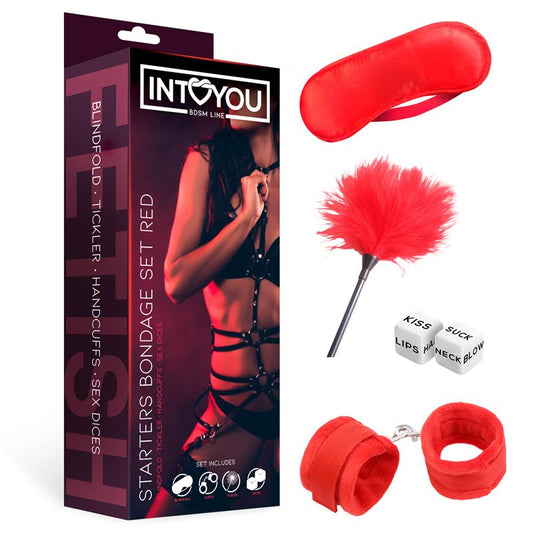 INTOYOU BDSM LINE - STARTERS BONDAGE SET 4 PIECES RED
