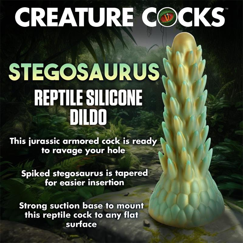 CREATURE COCKS - STEGOSAURUS SPIKY REPTILE DILDO