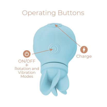 ADRIEN LASTIC - STIMULATOR CARESS VIBRATION AND ROTATION LIGHT BLUE