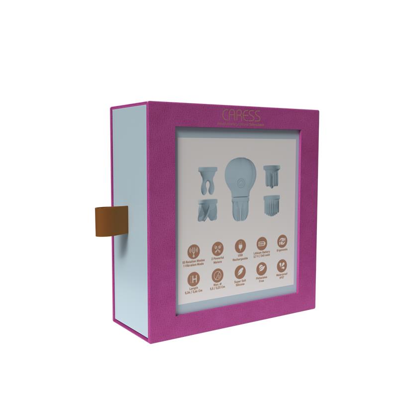 ADRIEN LASTIC - STIMULATOR CARESS VIBRATION AND ROTATION LIGHT BLUE