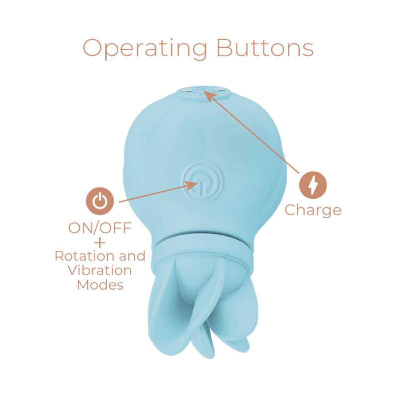 ADRIEN LASTIC - STIMULATOR CARESS VIBRATION AND ROTATION LIGHT BLUE
