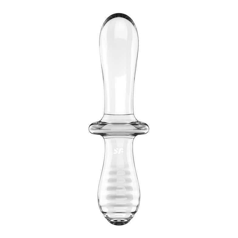 SATISFYER - STIMULATOR DOUBLE CRYSTAL HOT AND COLD CLEAR