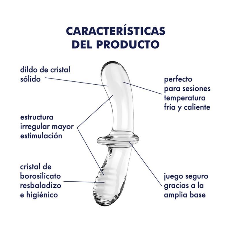 SATISFYER - STIMULATOR DOUBLE CRYSTAL HOT AND COLD CLEAR