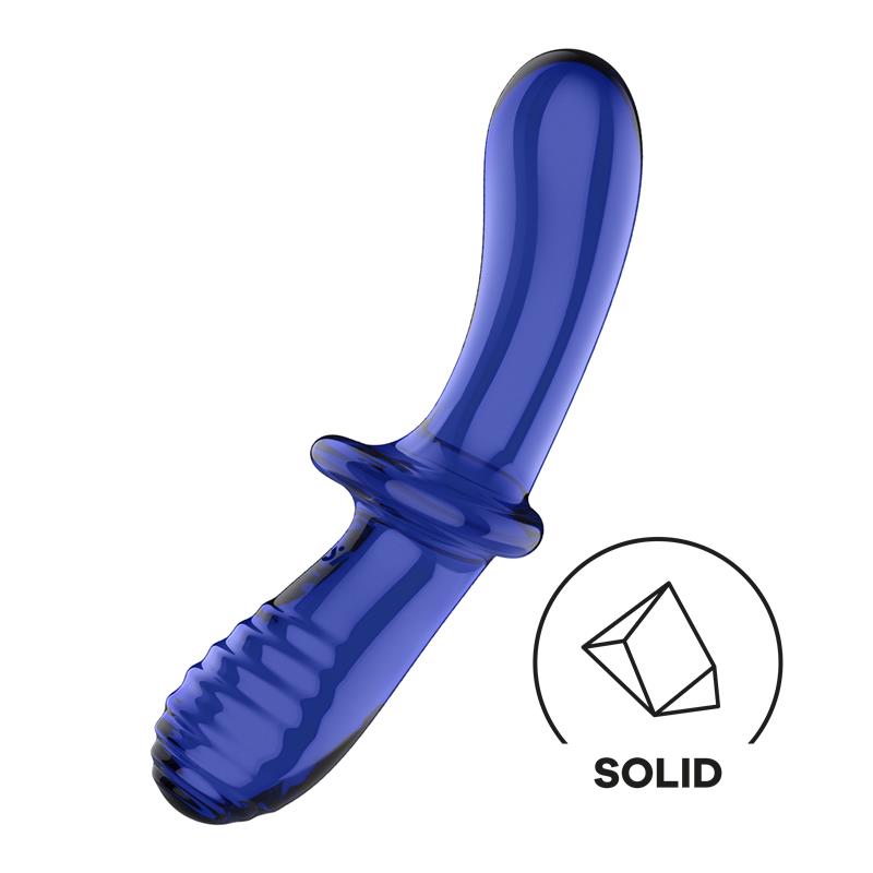 SATISFYER - STIULATOR DOUBLE CRYSTAL HOT AND COLD BLUE