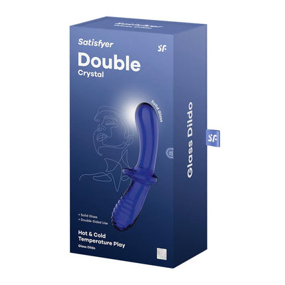 SATISFYER - STIMULATEUR DOUBLE CRYSTAL CHAUD ET FROID BLEU