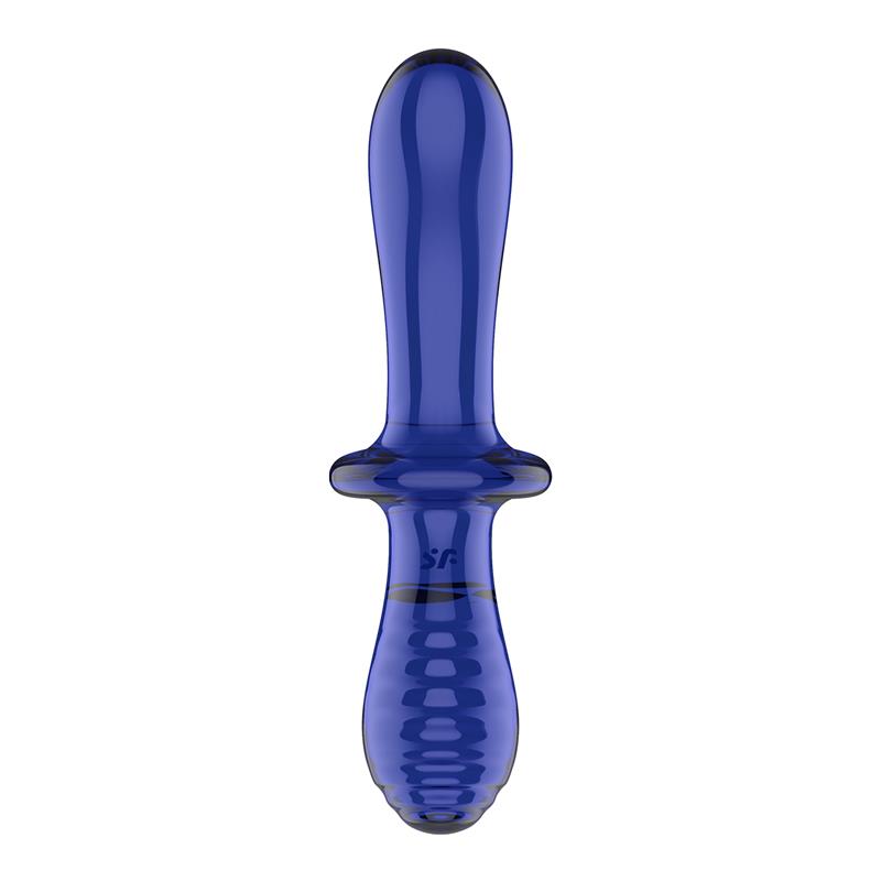 SATISFYER - STIMULATEUR DOUBLE CRYSTAL CHAUD ET FROID BLEU