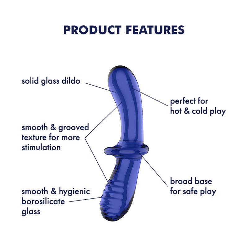 SATISFYER - STIMULATEUR DOUBLE CRYSTAL CHAUD ET FROID BLEU