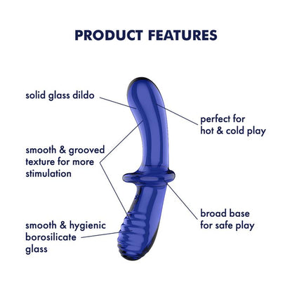 SATISFYER - STIMULATEUR DOUBLE CRYSTAL CHAUD ET FROID BLEU