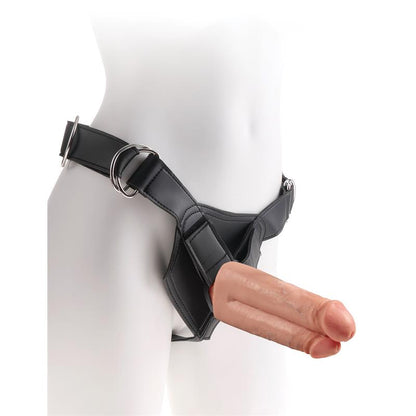 KING COCK - STRAP-ON TWO COCKS ONE HOLE 7 CM FLESH