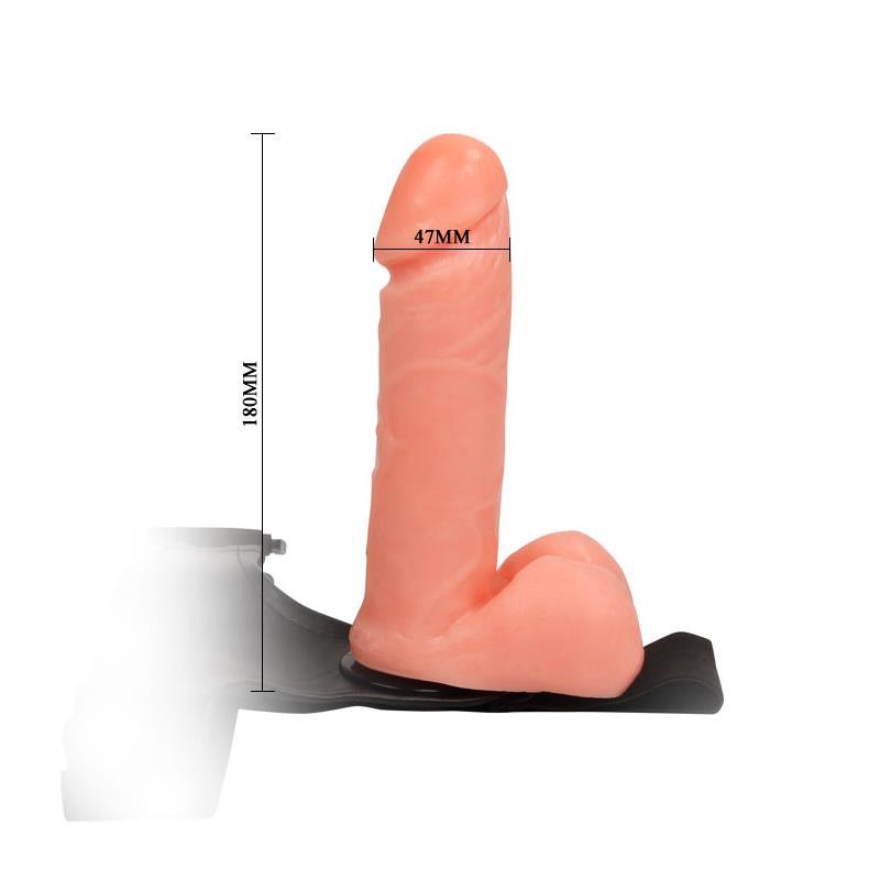 BAILE - STRAP-ON WITH DILDO AND TESTICLES 17.5 CM