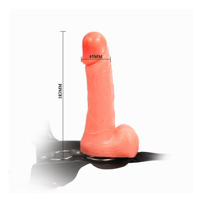 BAILE - STRAP-ON WITH DILDO AND TESTICLES FLESH 18,3 CM