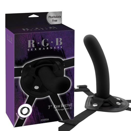 CHISA - STRAP-ON WITH DILDO RAW RECRUIT SIZE L BLACK