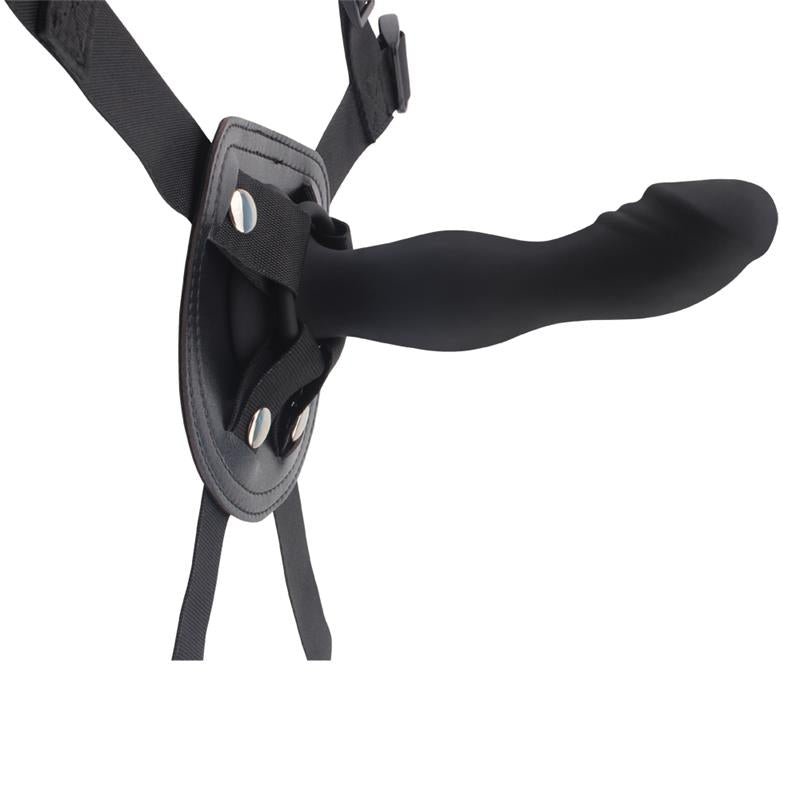 CHISA - STRAP-ON WITH DILDO RUMPY SILICONE BLACK