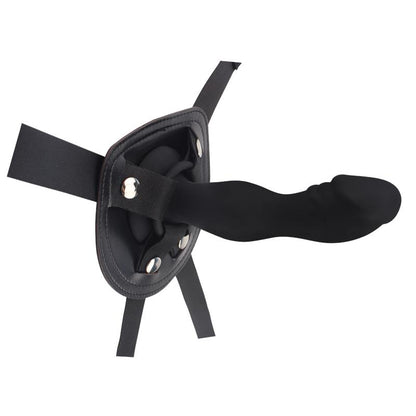 CHISA - STRAP-ON WITH DILDO RUMPY SILICONE BLACK