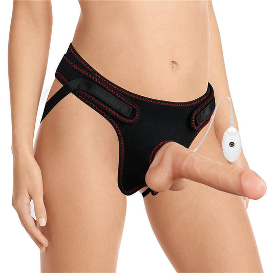 LOVETOY - STRAP-ON WITH DILDO WITH VIBRATIOND AND REMOTE CONTROL 7.5