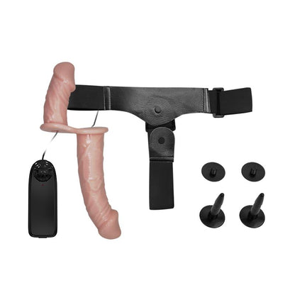 BAILE - STRAP-ON WITH DOUBLE DILDO WITH VIBRATION FLESH