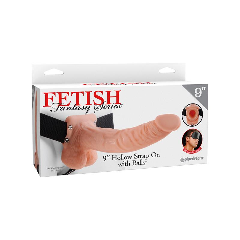 FETISH FANTASY SERIES - STRAP-ON WITH HOLLOW DILDO 9 NATURAL