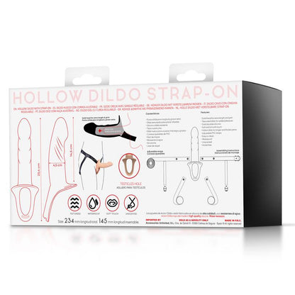ACTION - STRAP-ON WITH HOLLOW DILDO PREMIUM SILICONE SIZE S FLESH