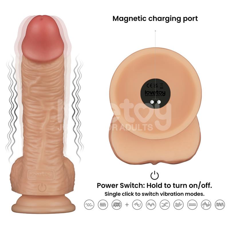 LOVETOY - STRAP ON WITH VIBRATING DILDO 8.5