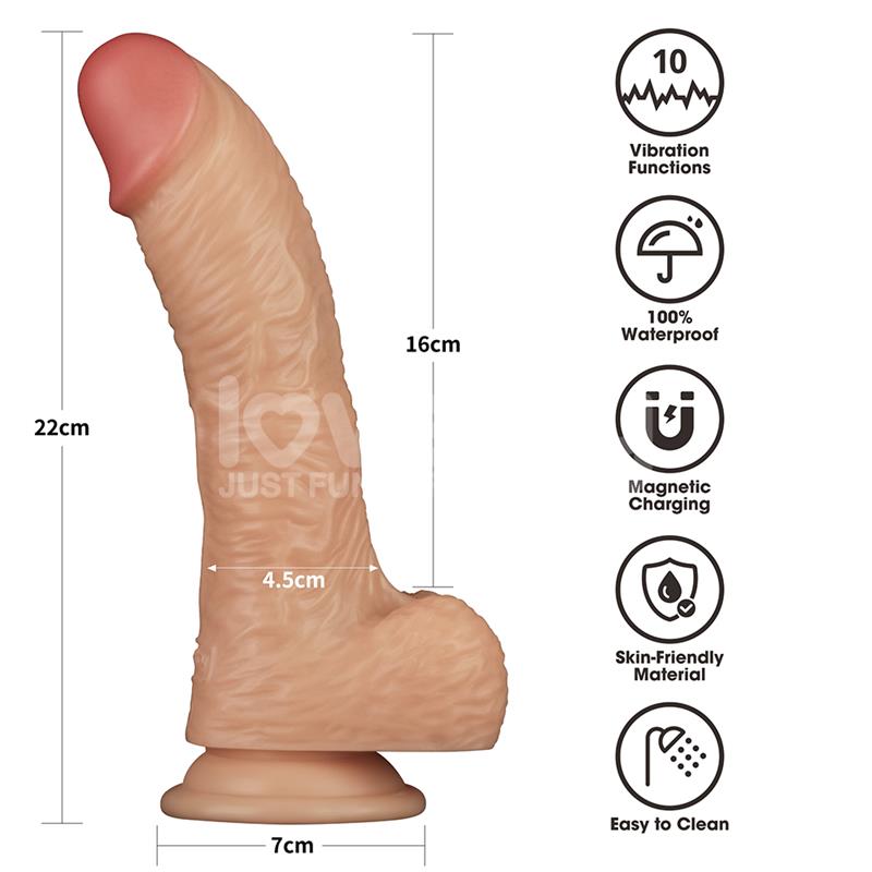 LOVETOY - STRAP ON WITH VIBRATING DILDO 8.5