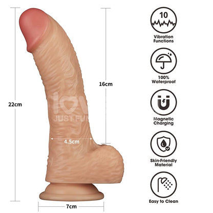 LOVETOY - STRAP ON WITH VIBRATING DILDO 8.5