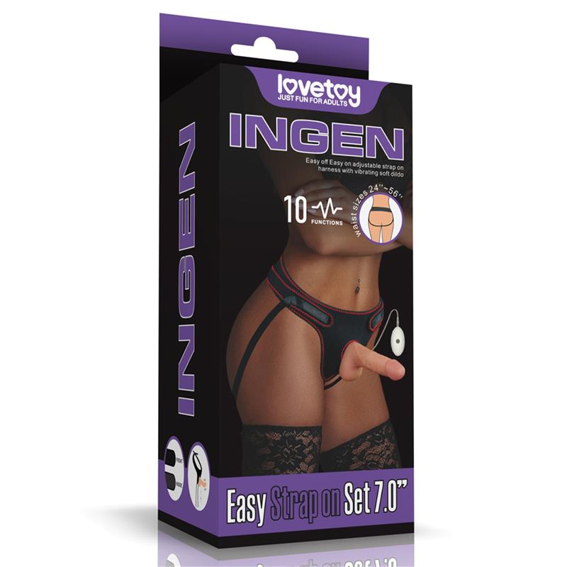 LOVETOY - STRAP-ON WITH VIBRATING DILDO AND REMOTE CONTROL 7.0