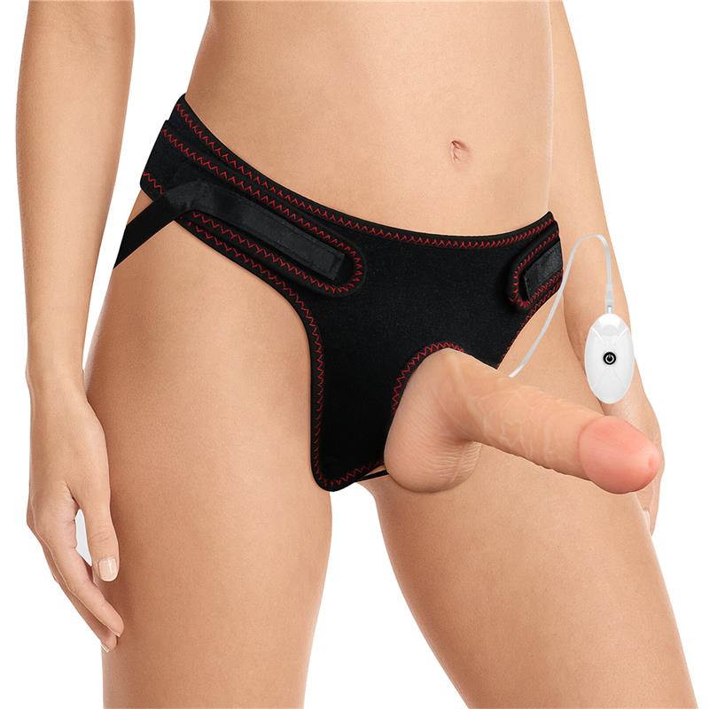 LOVETOY - STRAP-ON WITH VIBRATING DILDO AND REMOTE CONTROL 7.0