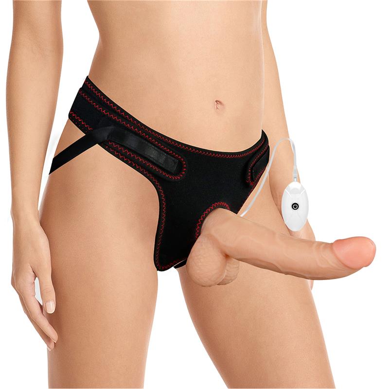 LOVETOY - STRAP-ON WITH VIBRATING DILDO AND REMOTE CONTROL 8.5