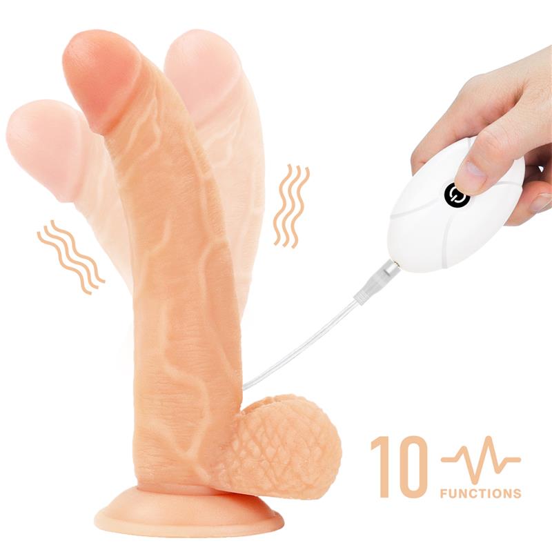 LOVETOY - STRAP-ON WITH VIBRATING DILDO AND REMOTE CONTROL 8.5