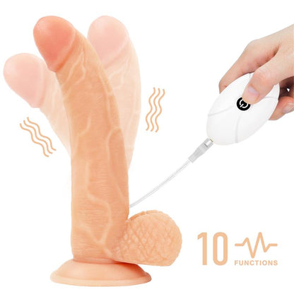 LOVETOY - STRAP-ON WITH VIBRATING DILDO AND REMOTE CONTROL 8.5