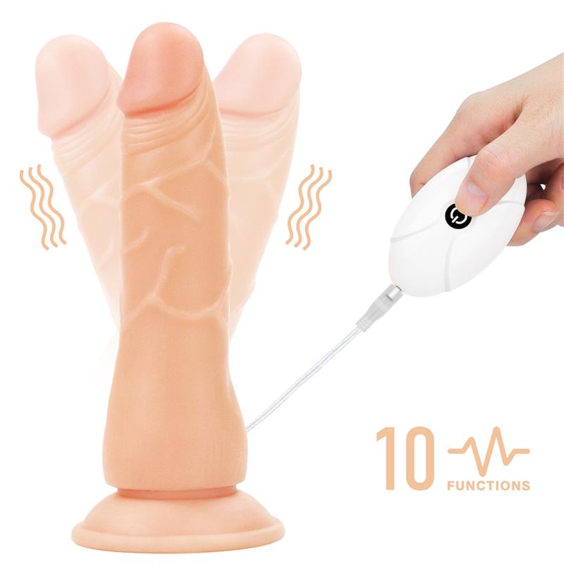 LOVETOY - STRAP-ON WITH VIBRATING DILDO WITH REMOTE CONTROL 7.5