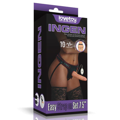 LOVETOY - STRAP-ON WITH VIBRATING DILDO WITH REMOTE CONTROL 7.5
