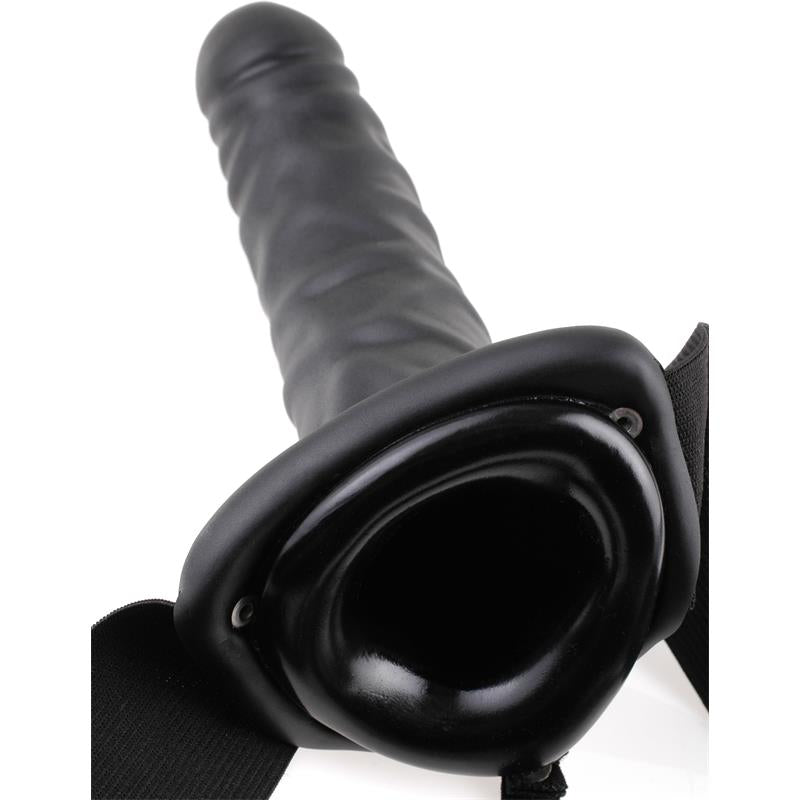 FETISH FANTASY SERIES - STRAP-ON WITH VIBRATING HOLLOW DILDO 8 BLACK