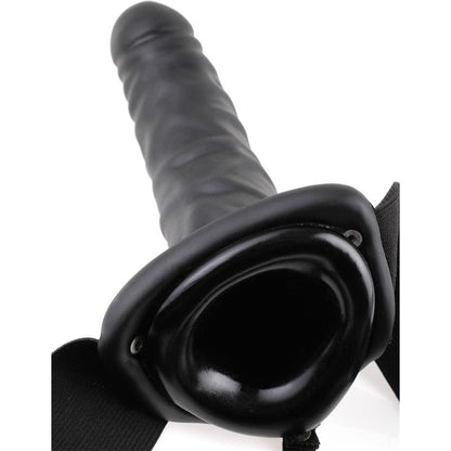 FETISH FANTASY SERIES - STRAP-ON WITH VIBRATING HOLLOW DILDO 8 BLACK