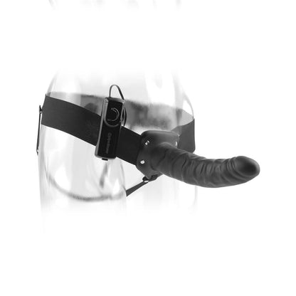 FETISH FANTASY SERIES - STRAP-ON WITH VIBRATING HOLLOW DILDO 8 BLACK