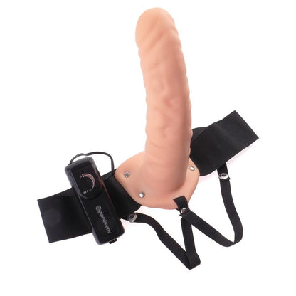 FETISH FANTASY SERIES - STRAP-ON WITH VIBRATING HOLLOW DILDO FLESH