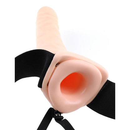 FETISH FANTASY SERIES - STRAP-ON WITH VIBRATING HOLLOW DILDO FLESH