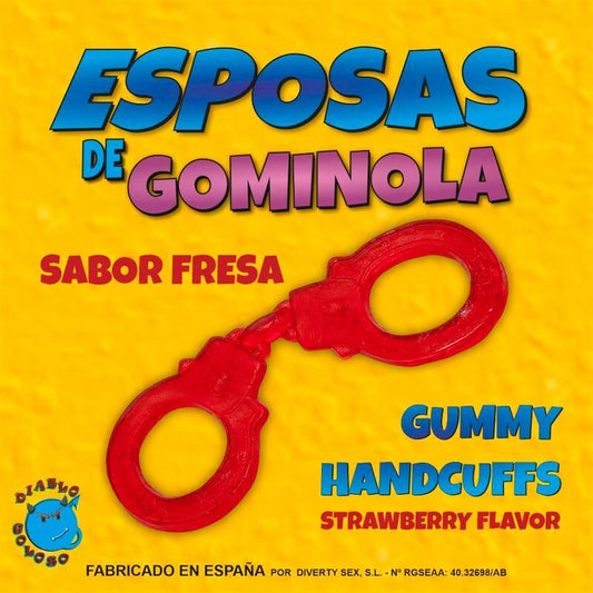 DIVERTY SEX - STRAWBERRY FLAVORED GUMMY RED HANDCUFFS