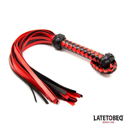 LATETOBED BDSM LINE - STRIPE BARBED FLOGGER RED AND BLACK