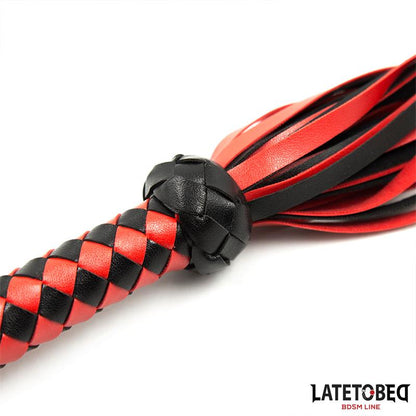 LATETOBED BDSM LINE - STRIPE BARBED FLOGGER RED AND BLACK
