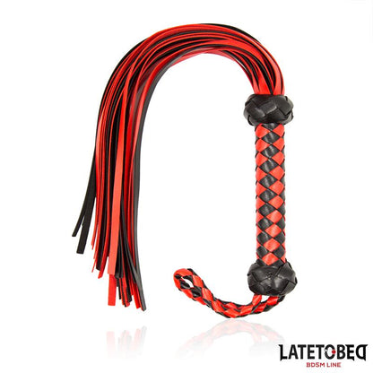 LATETOBED BDSM LINE - STRIPE BARBED FLOGGER RED AND BLACK