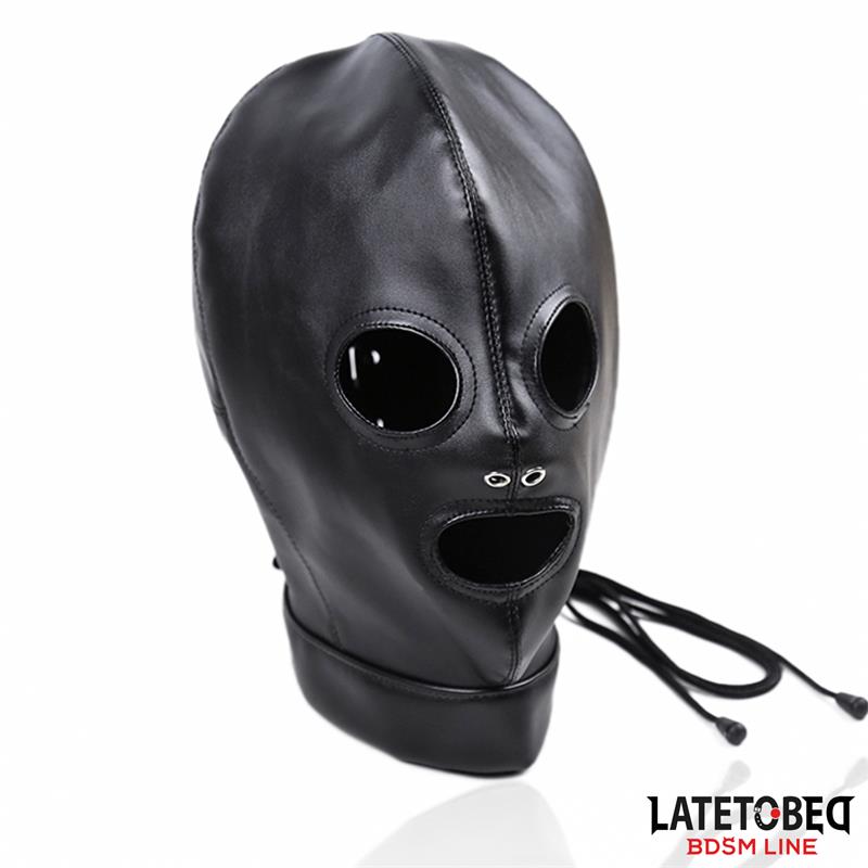 LATETOBED BDSM LINE - SUBMISION HOOD WITH BACK STRAPS ADJUSTABLE